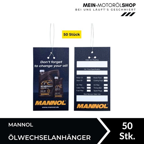 Mannol oil change - change, label